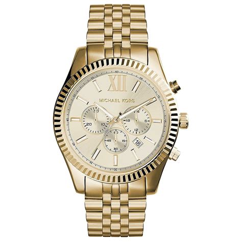 michael kors mk8281 men's lexington gold watch|michael kors leather watch.